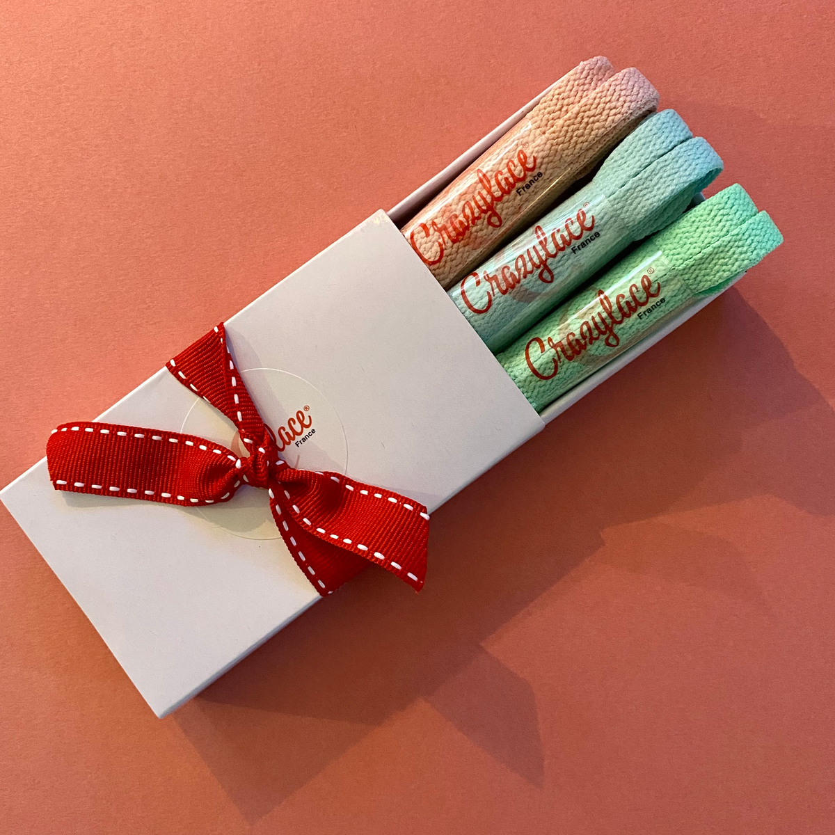 Pack Donuts - 3 paires de lacets plats colorés - Rose, vert lagon et vert d'eau