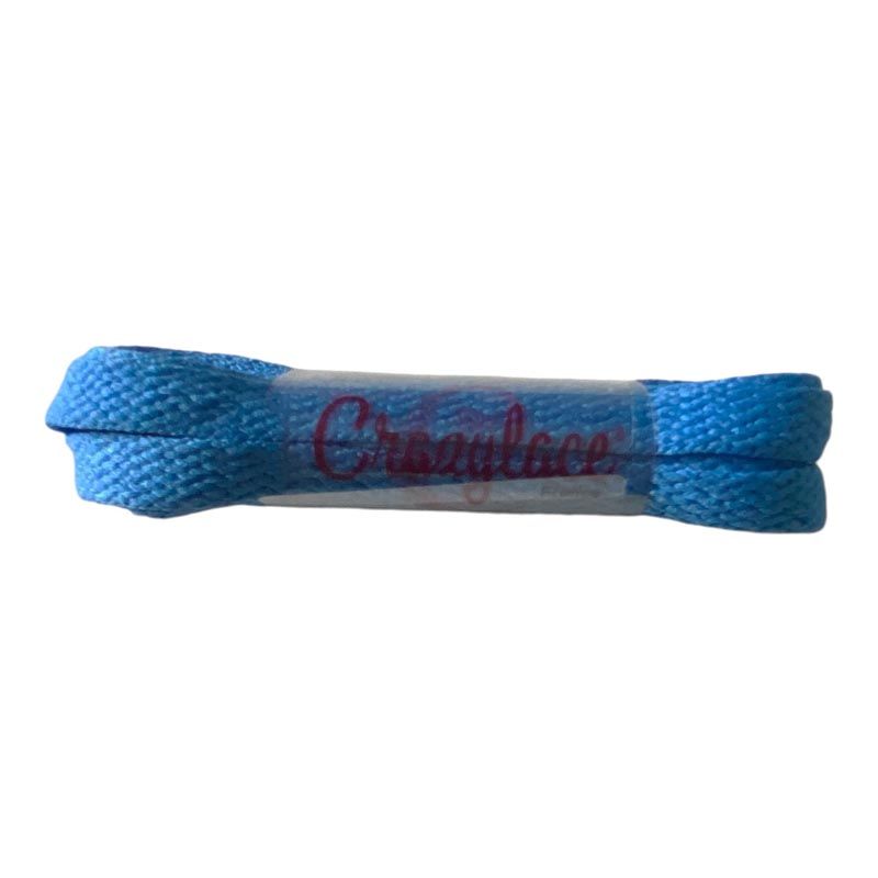 Azure blue flat laces for sneakers and trainers | CrazyLace