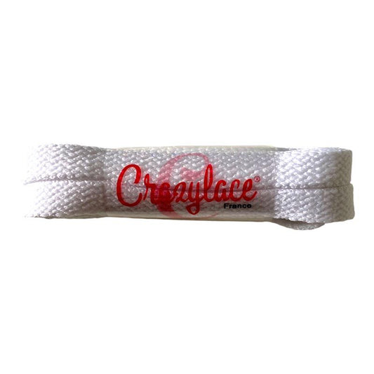 White flat shoelaces for sneakers | CrazyLace