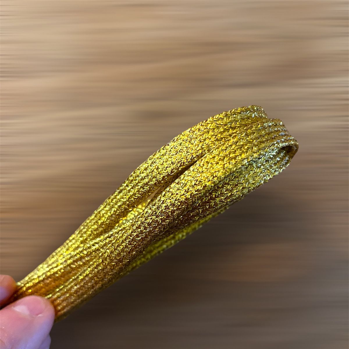 Thin flat gold glitter laces