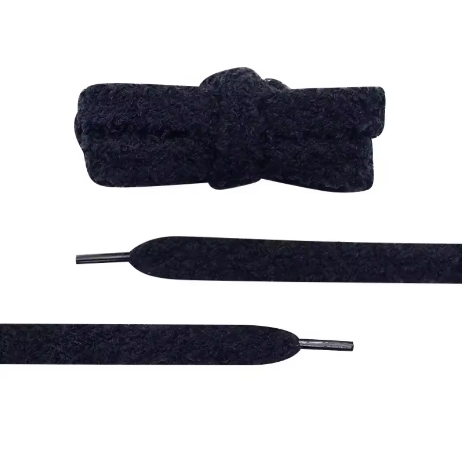 Lacets fluffy noirs pour sneakers
