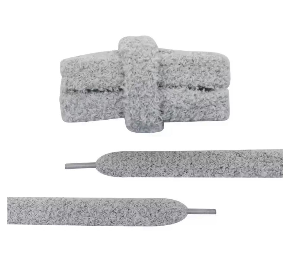 Lacets fluffy gris foncé pour sneakers
