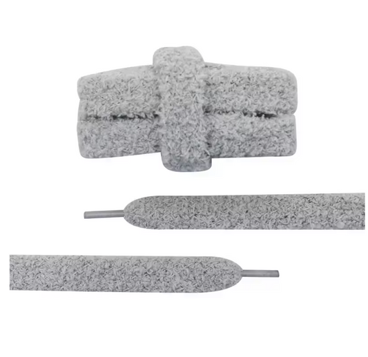 Lacets fluffy gris foncé pour sneakers