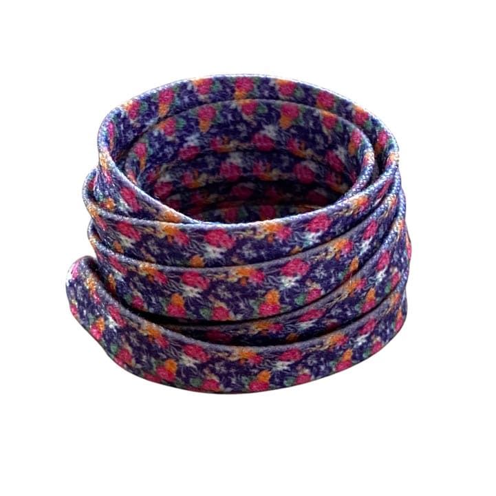Japanese flower print laces, violet background