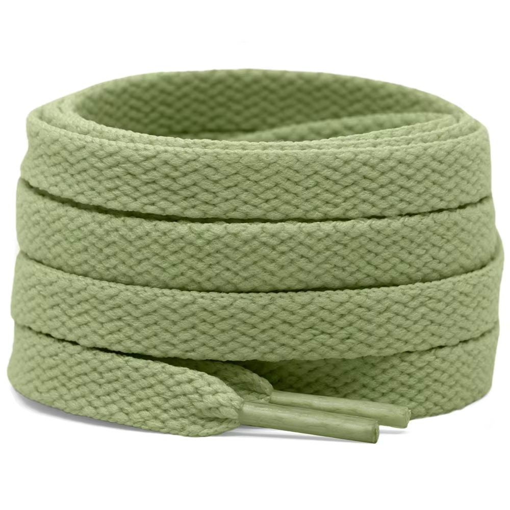 Olive green flat laces from Provence for sneakers and trainers | CrazyLace
