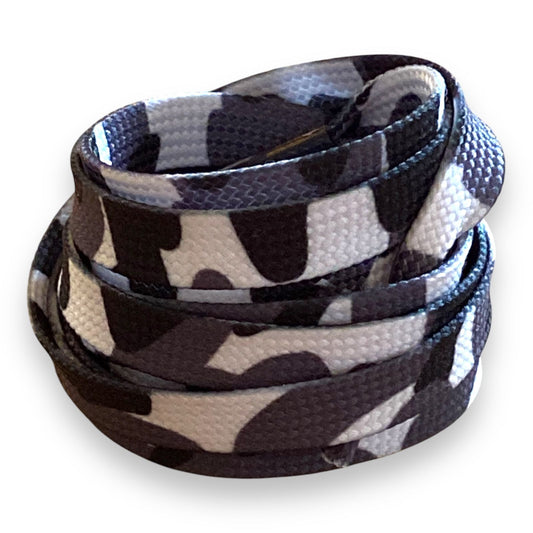 Dark gray SWAT-style camouflage laces