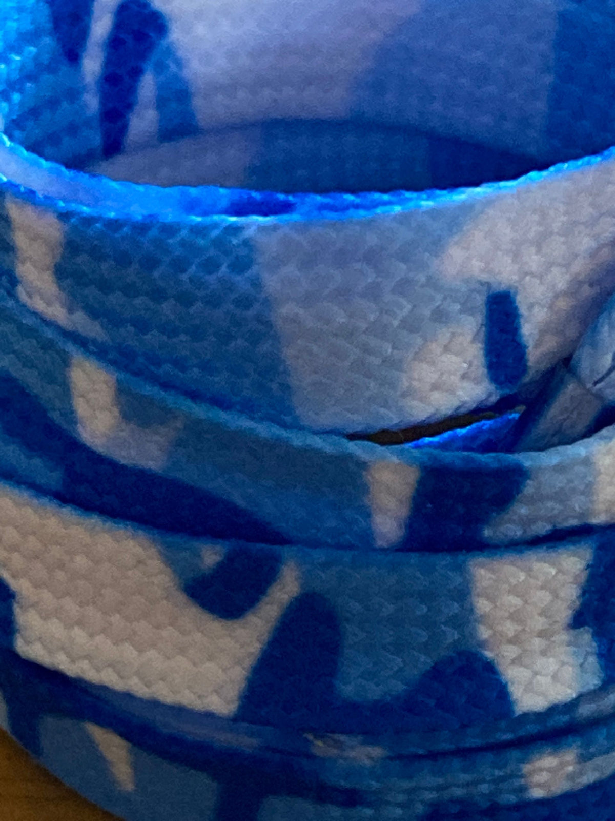 Blue camouflage laces