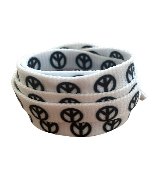 Peace & Love laces - white and black