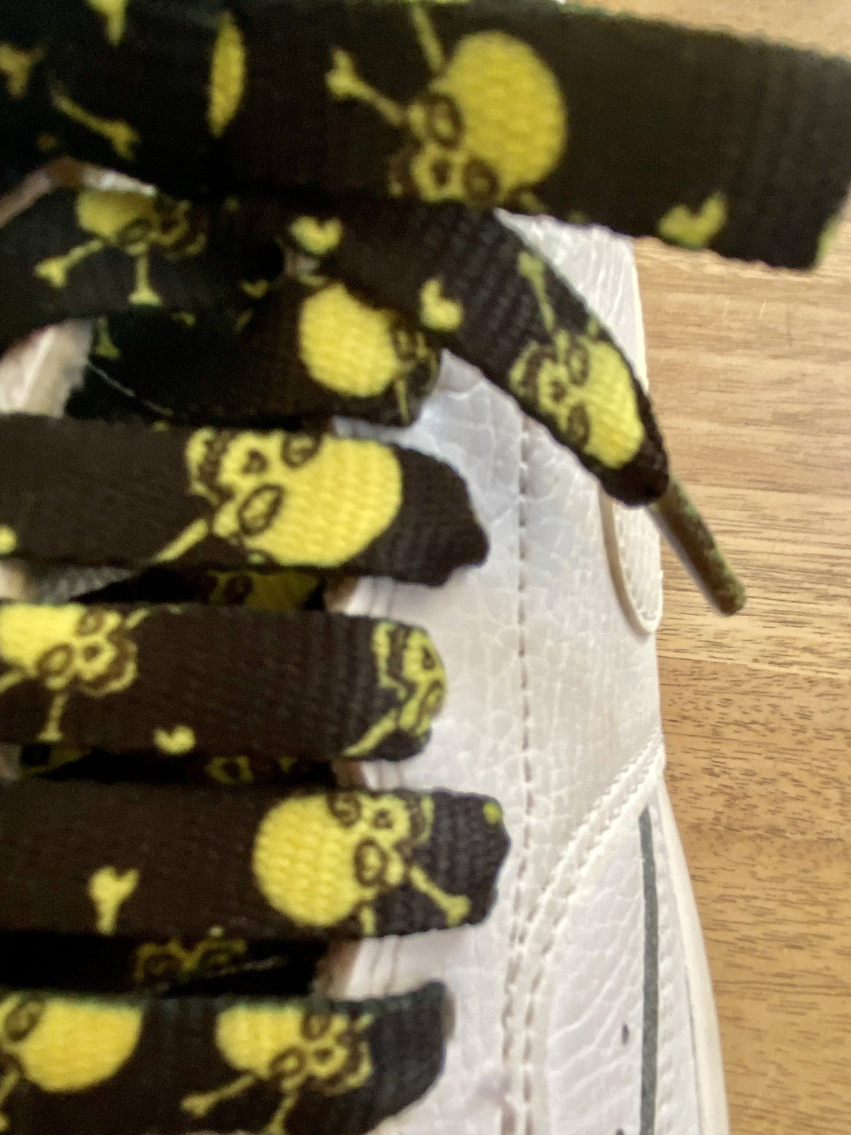 Yellow skull shoelaces