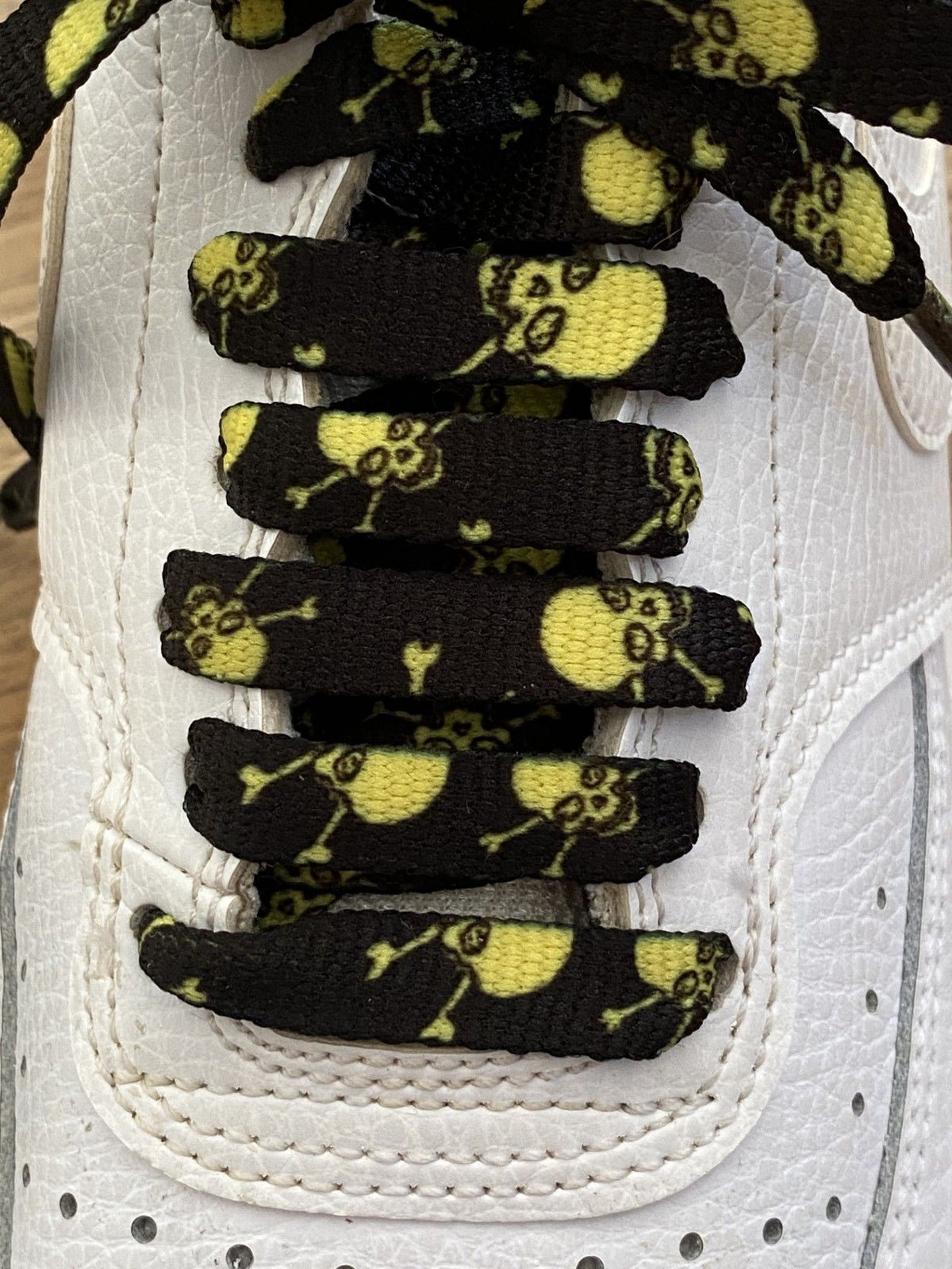Yellow skull shoelaces