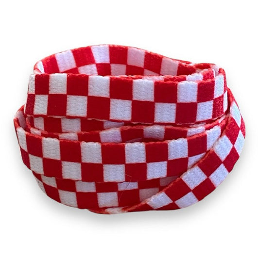 Colorful checkered flat shoelaces