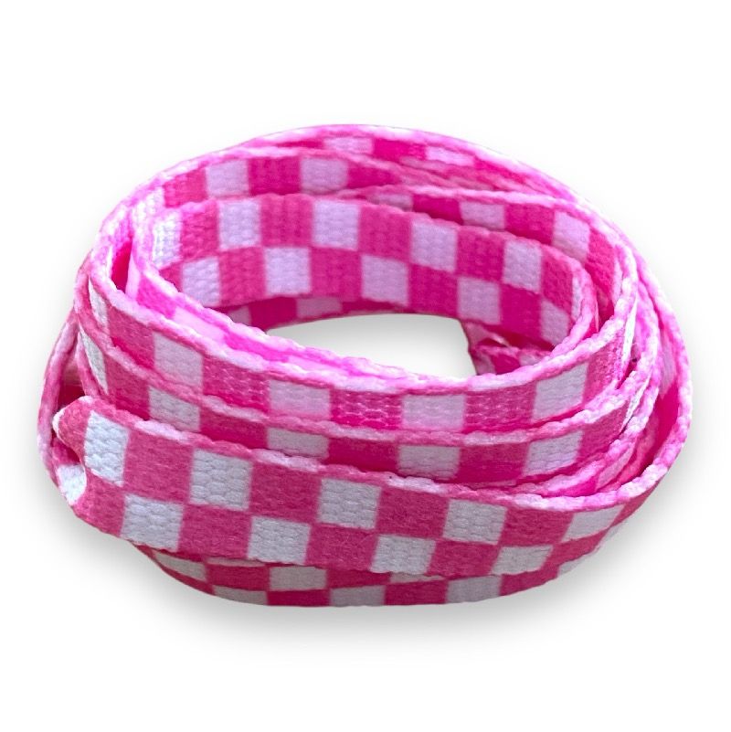 Colorful checkered flat shoelaces