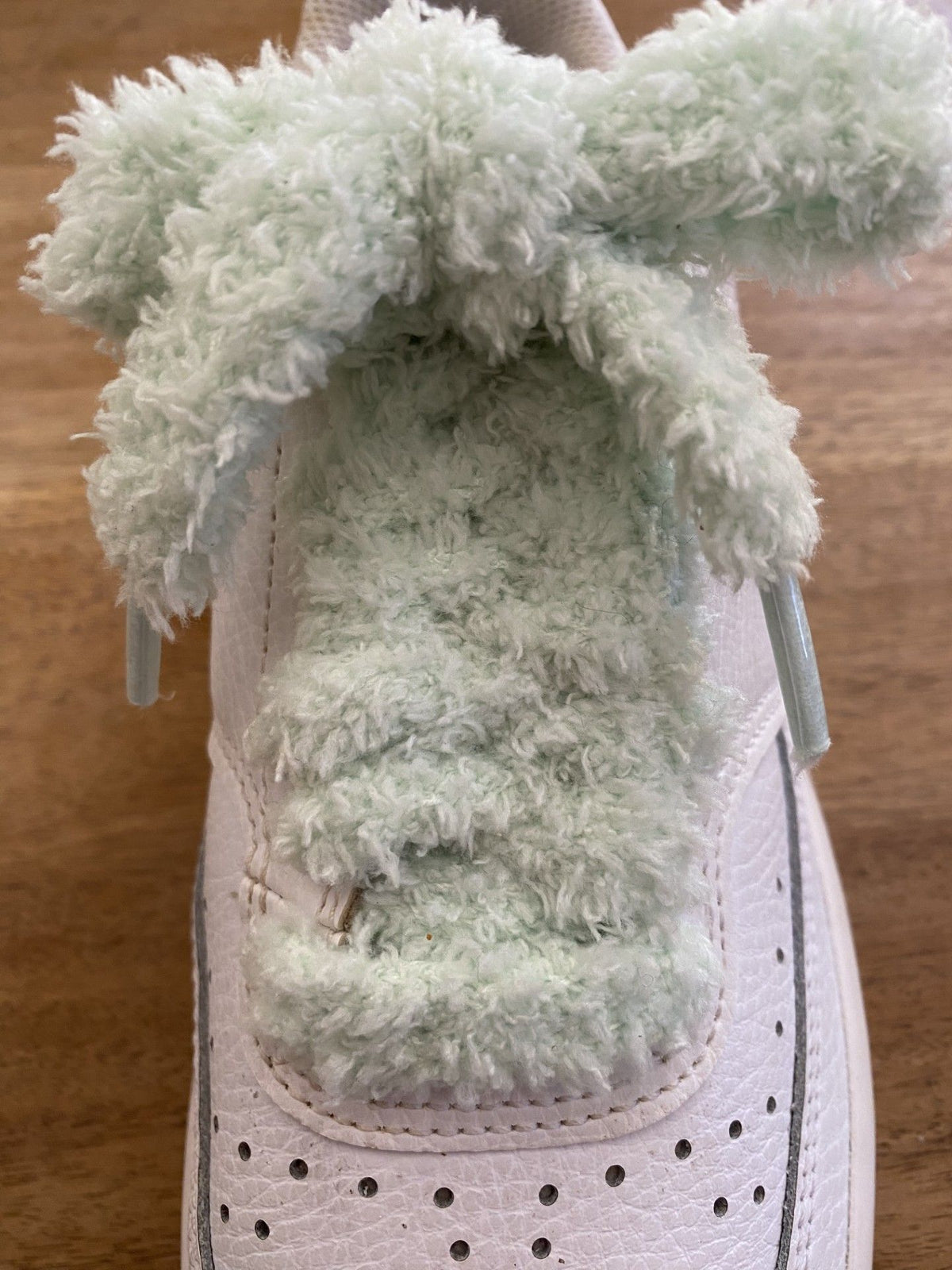 Lacets plats Fluffy vert caraïbe – Style Urban Street, doux comme un nounours