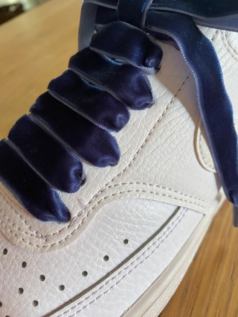 Midnight blue velvet laces