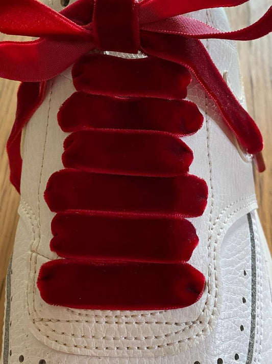 Burgundy velvet laces