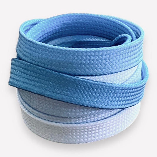 Lacets dégradé bleu porcelaine- Te and Dye - Crazylace