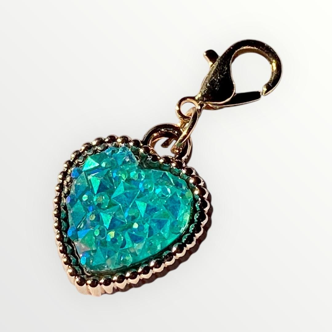 Breloque coeur turquoise