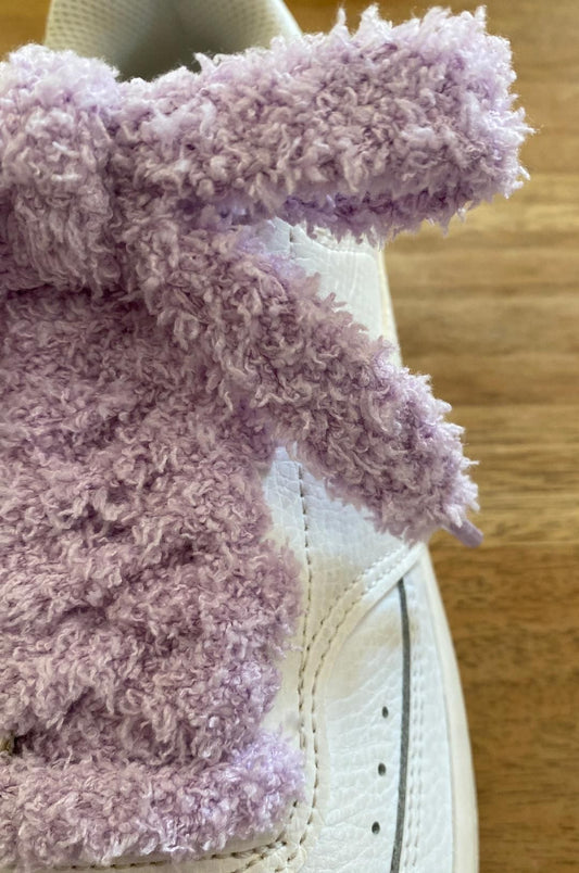 Lacets plats Fluffy  Lavande – Style Urban Street, doux comme un nounours