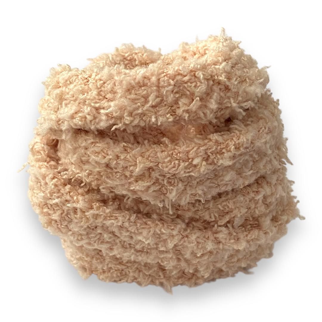 Fluffy sepia beige flat laces – Urban Street style, soft as a teddy bear