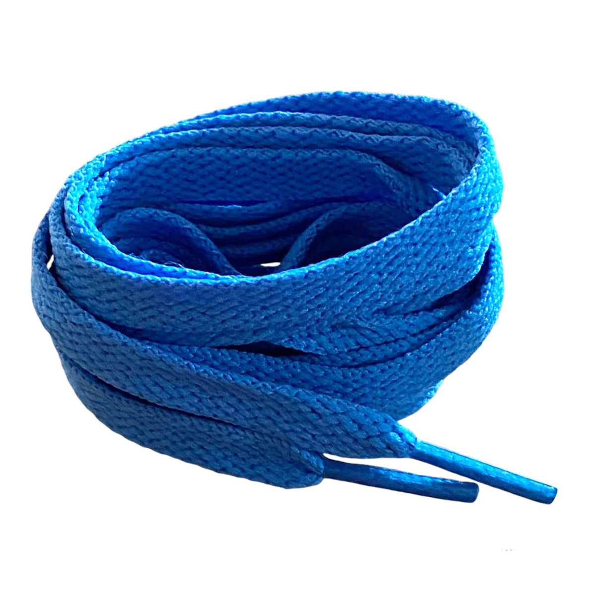 Azure blue flat laces for sneakers and trainers | CrazyLace