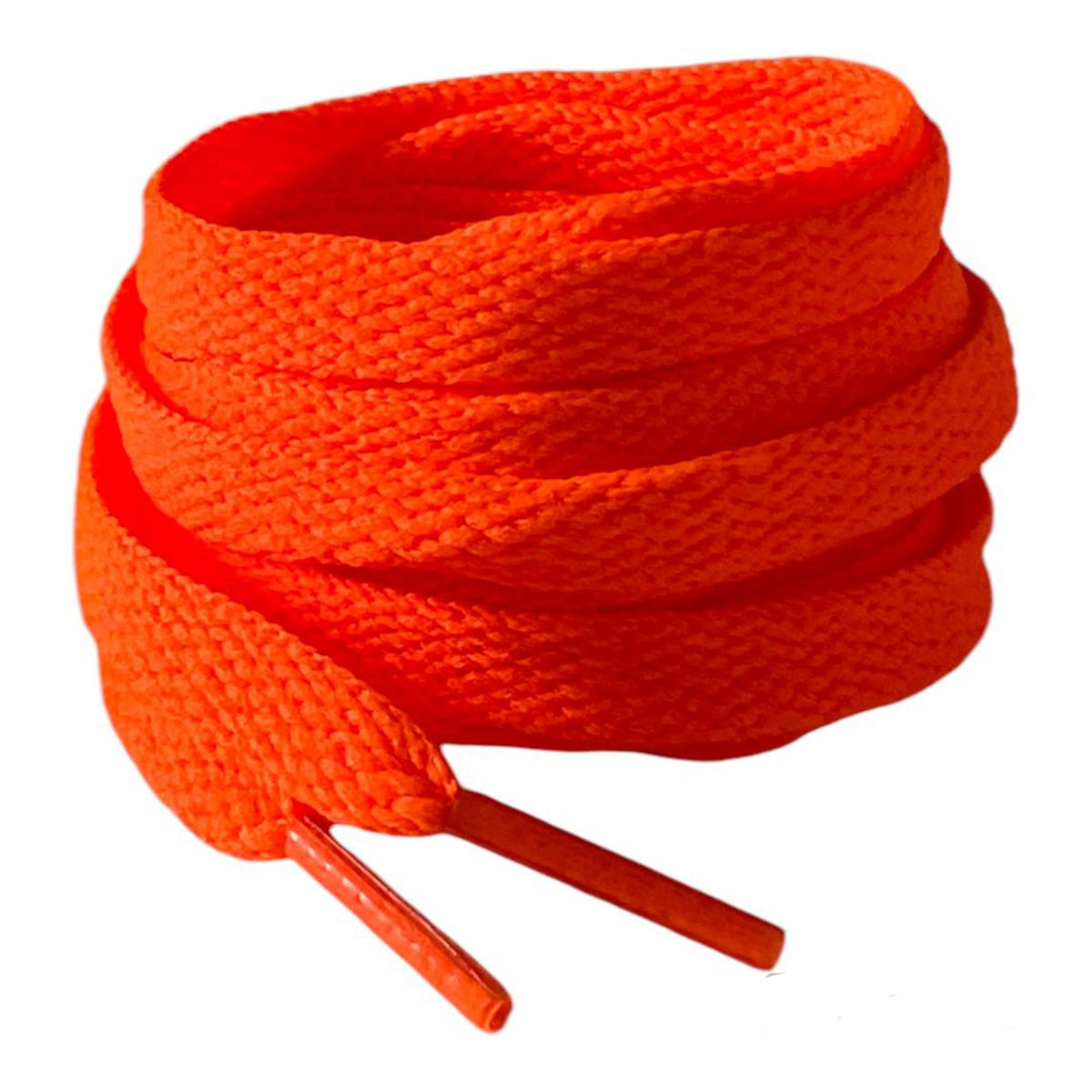 Neon orange flat laces for sneakers and trainers | CrazyLace