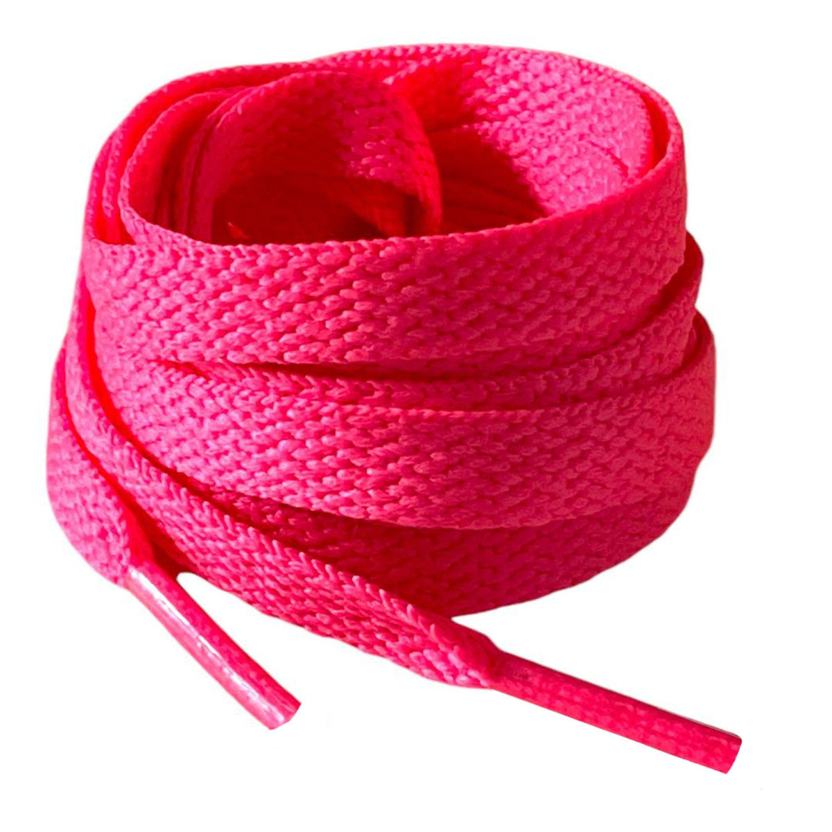 Neon pink flat laces for sneakers and trainers | CrazyLace