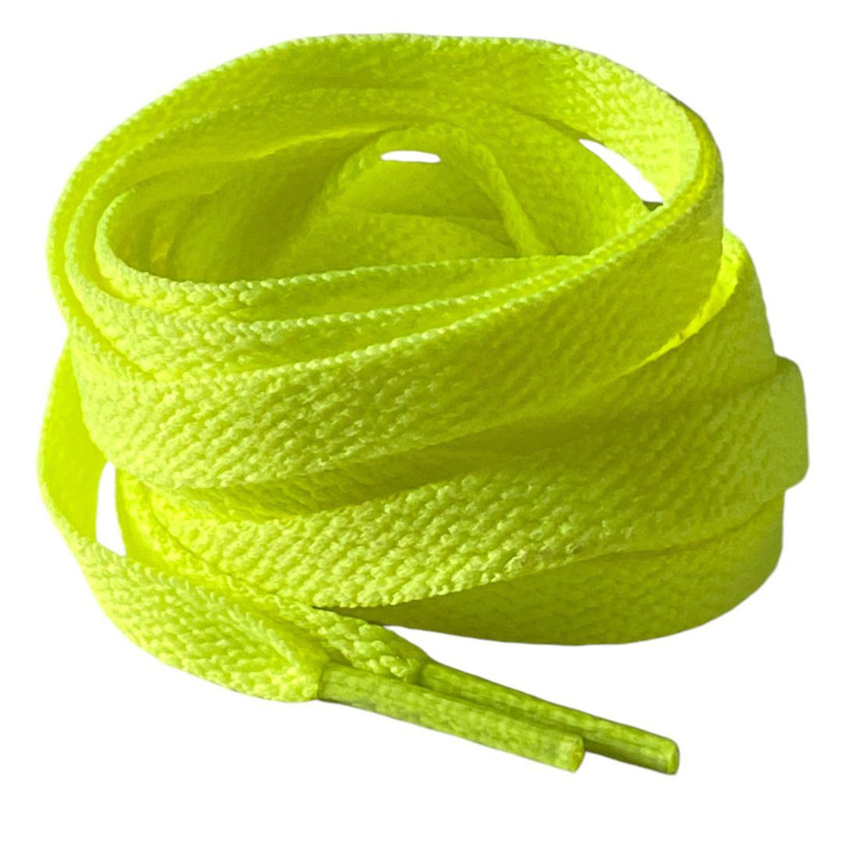 Neon yellow flat laces for sneakers and trainers | CrazyLace