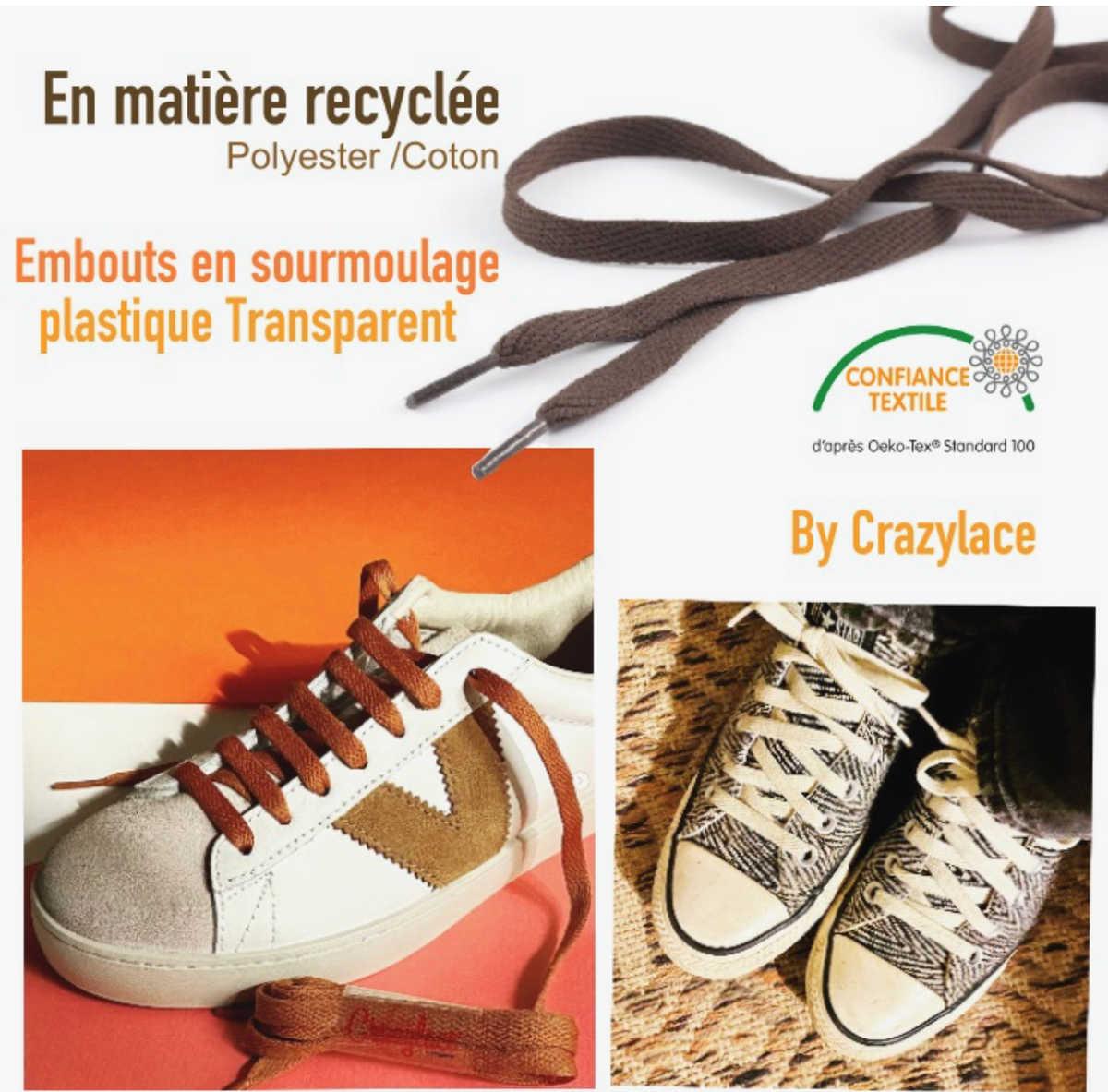 Lacets plats noisettes Crazylace