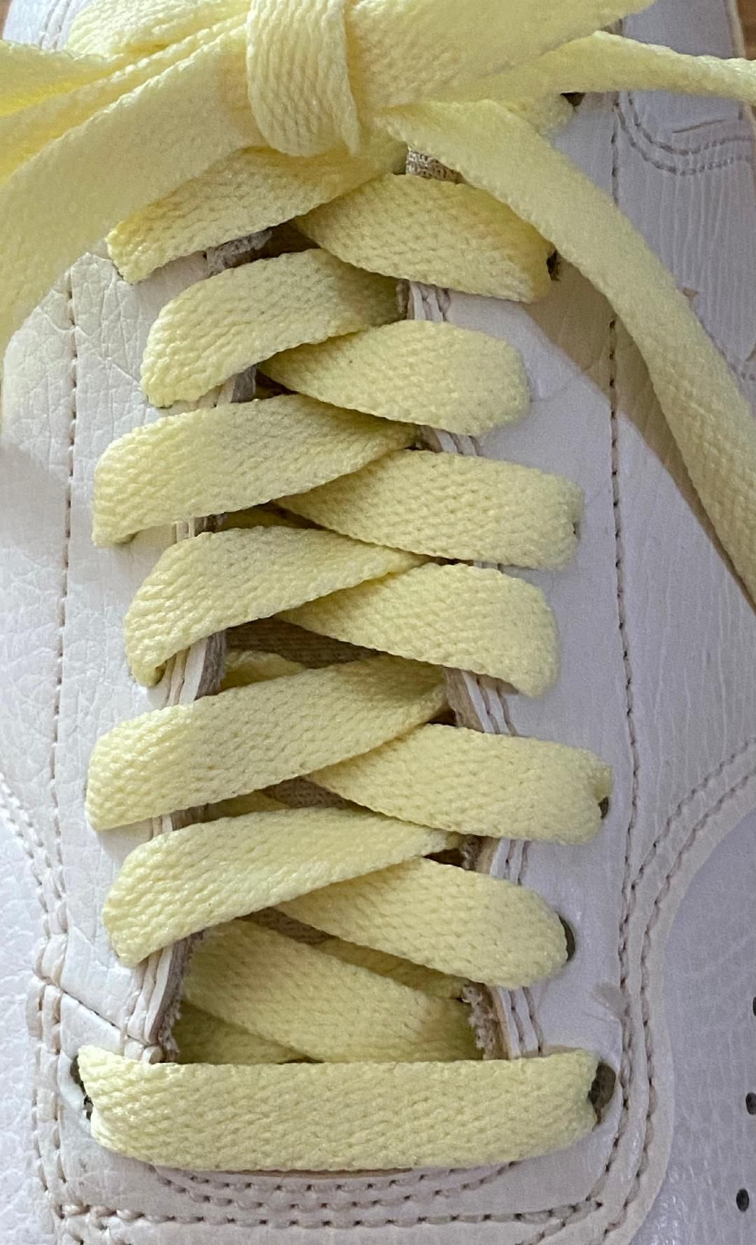 Butter yellow flat laces for sneakers and trainers | CrazyLace