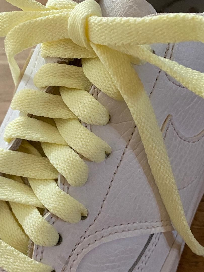 Butter yellow flat laces for sneakers and trainers | CrazyLace