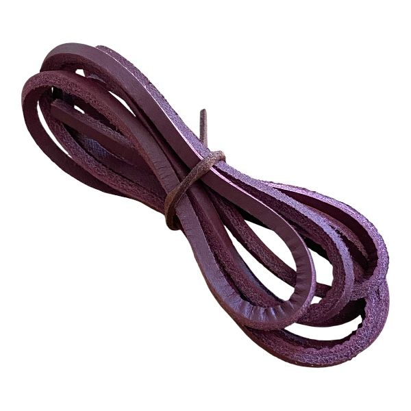 Lacets en cuir bordeaux pour chaussures bateau ou sneakers