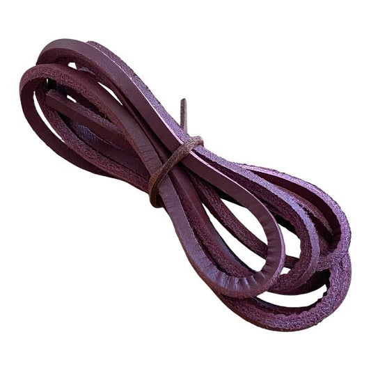 Lacets en cuir bordeaux pour chaussures bateau ou sneakers