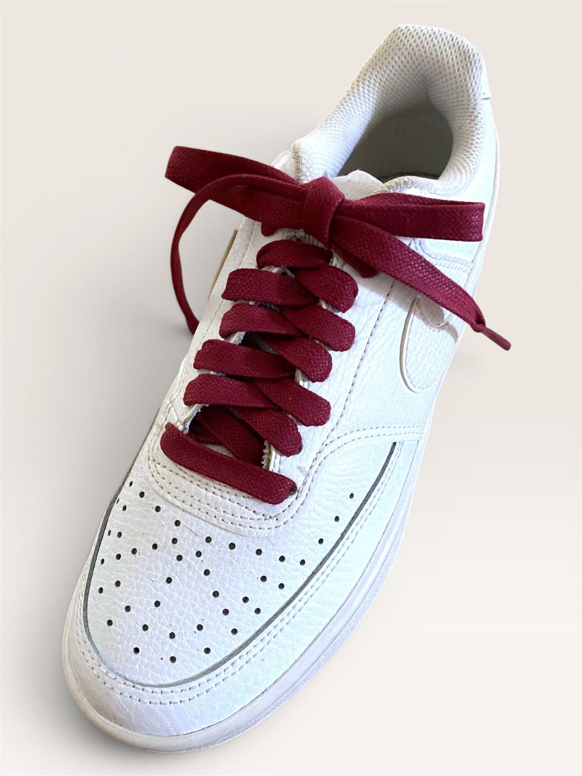 Burgundy flat waxed cotton laces - For shoes and sneakers