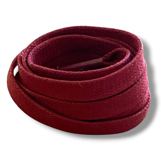 Lacets cirés plats bordeaux en coton - Pour chaussures et sneakers