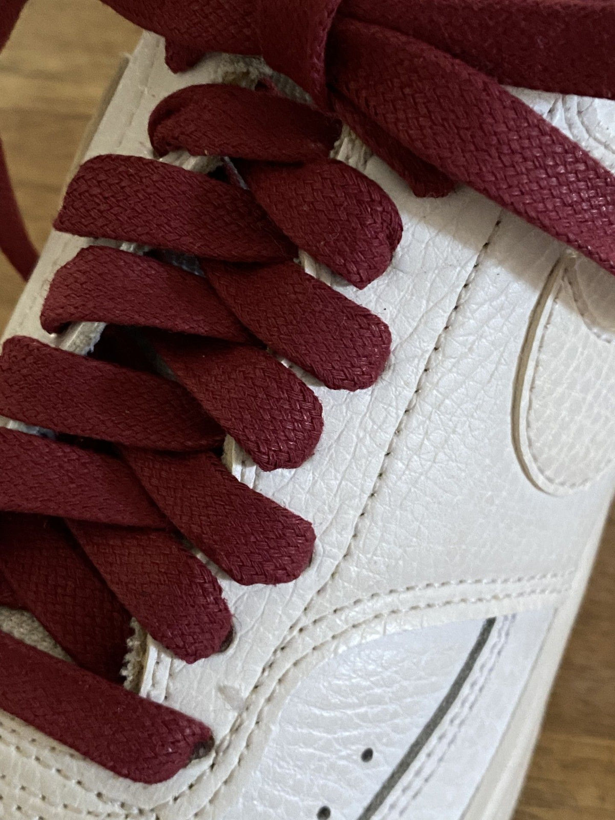 Burgundy flat waxed cotton laces - For shoes and sneakers