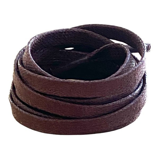 Lacets cirés plats marron chocolat en coton - Pour chaussures et sneakers