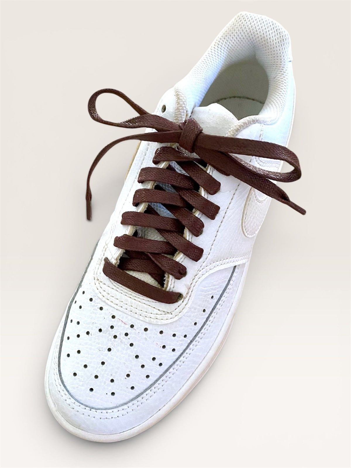 Lacets cirés plats marron chocolat en coton - Pour chaussures et sneakers