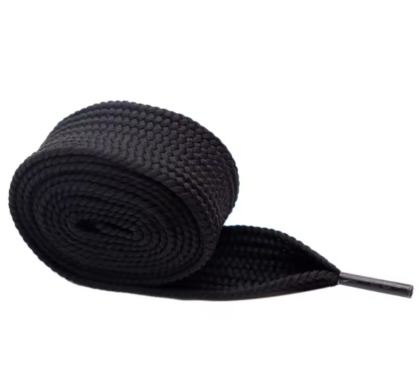 Lacets plats XL larges noirs 2cm pour sneakers
