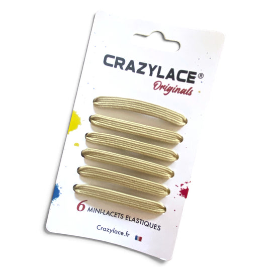Dark Beige Flat Elastic Mini-Laces with aglets – Crazylace France