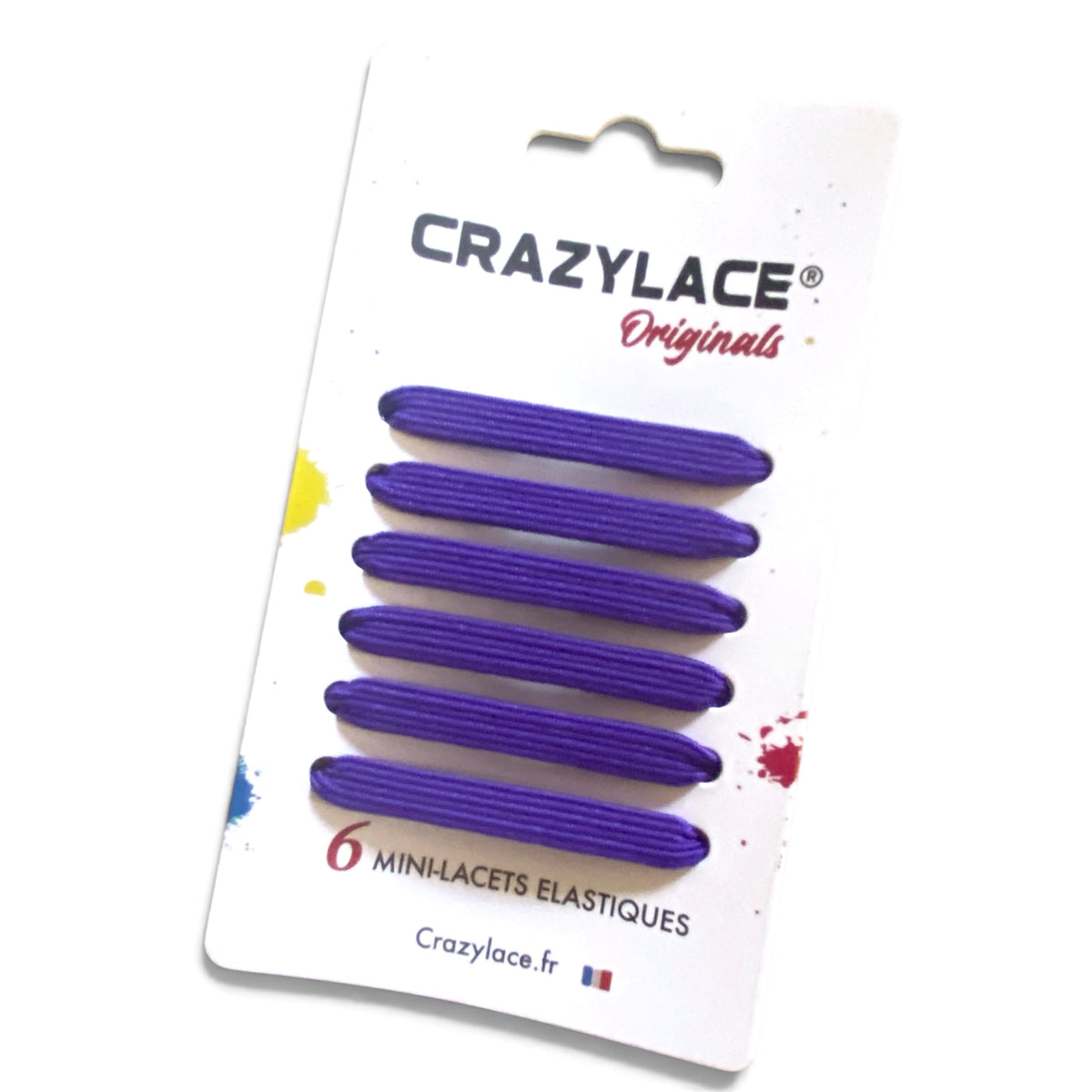 Mini-Lacets élastiques plats Violet foncé à barrettes – Crazylace France