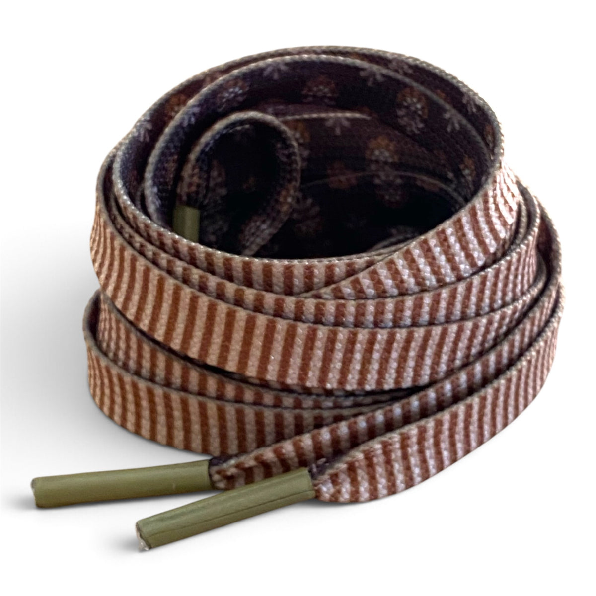 Double-Sided Provençal Floral & Brown Striped Laces – Limited Edition –
