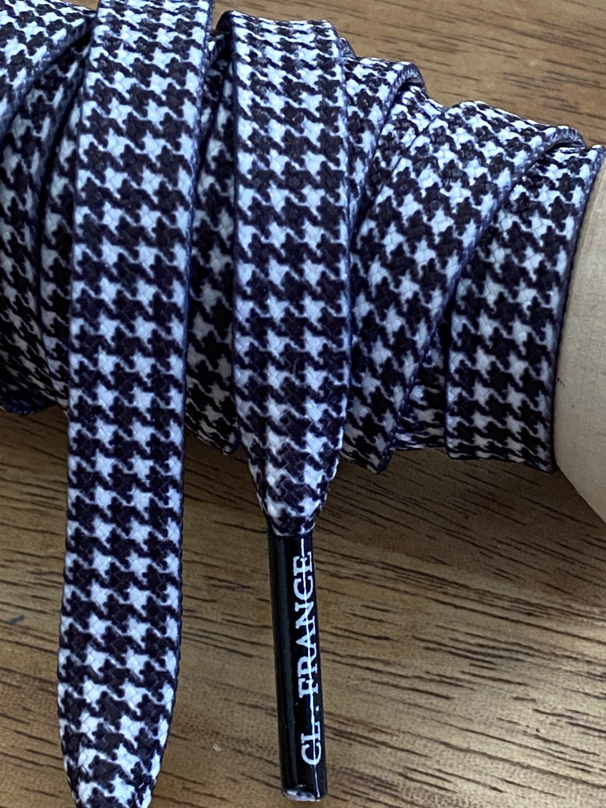 Lacets imprimé Pied-de-Poule noir et blanc - Édition Limitée