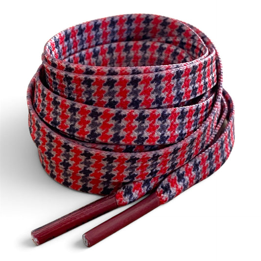 Lacets imprimés Tartan Rock Rouge & Gris - Edition limitée