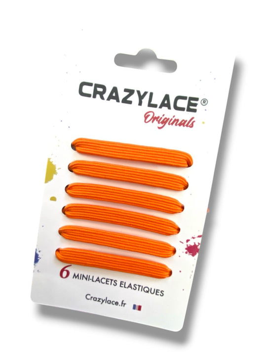 Orange Flat Elastic Mini-Laces with Bar Tips – Crazylace France