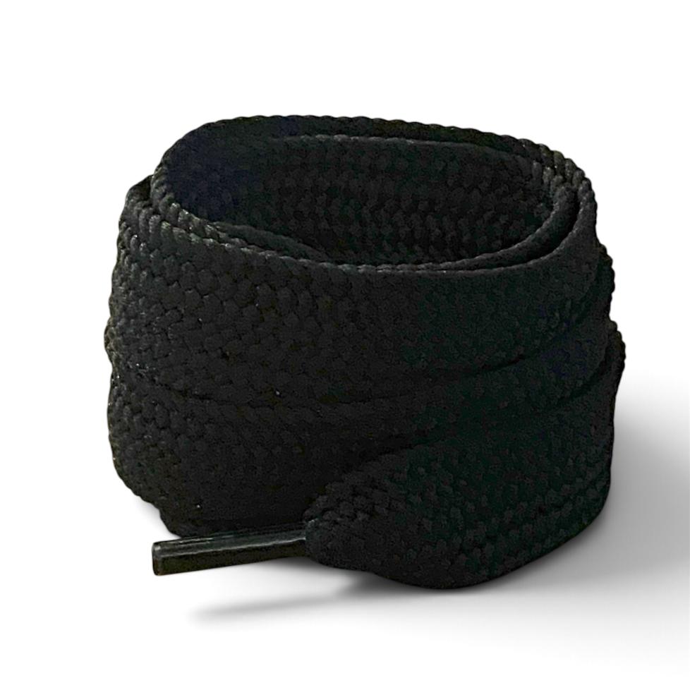 Lacets plats XL larges noirs 2cm pour sneakers