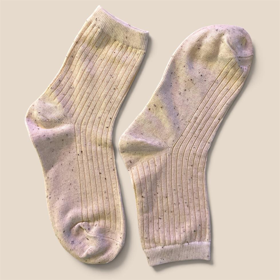 Chaussettes tubes courtes mouchetées colorées plusieurs coloris