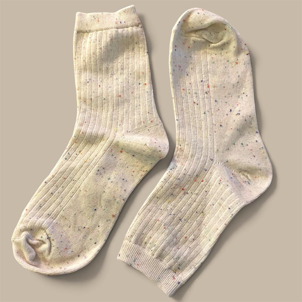 Chaussettes tubes courtes mouchetées colorées plusieurs coloris