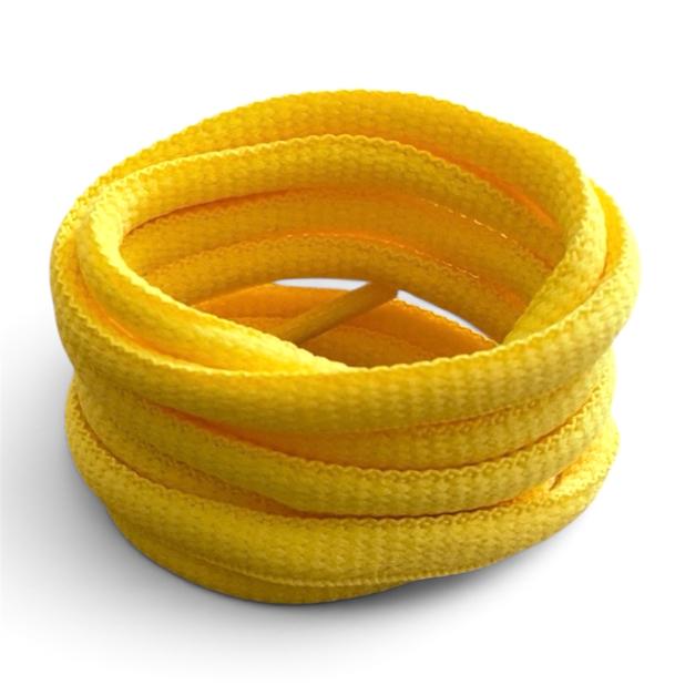 Bright yellow oval athletic laces