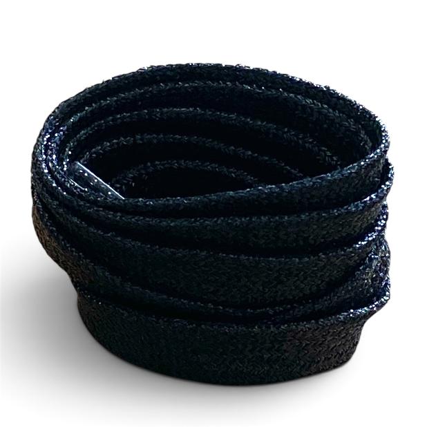 Black glittery Lurex flat laces