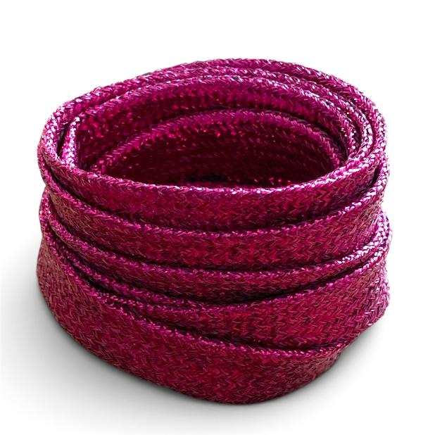Orchid pink glittery Lurex flat laces
